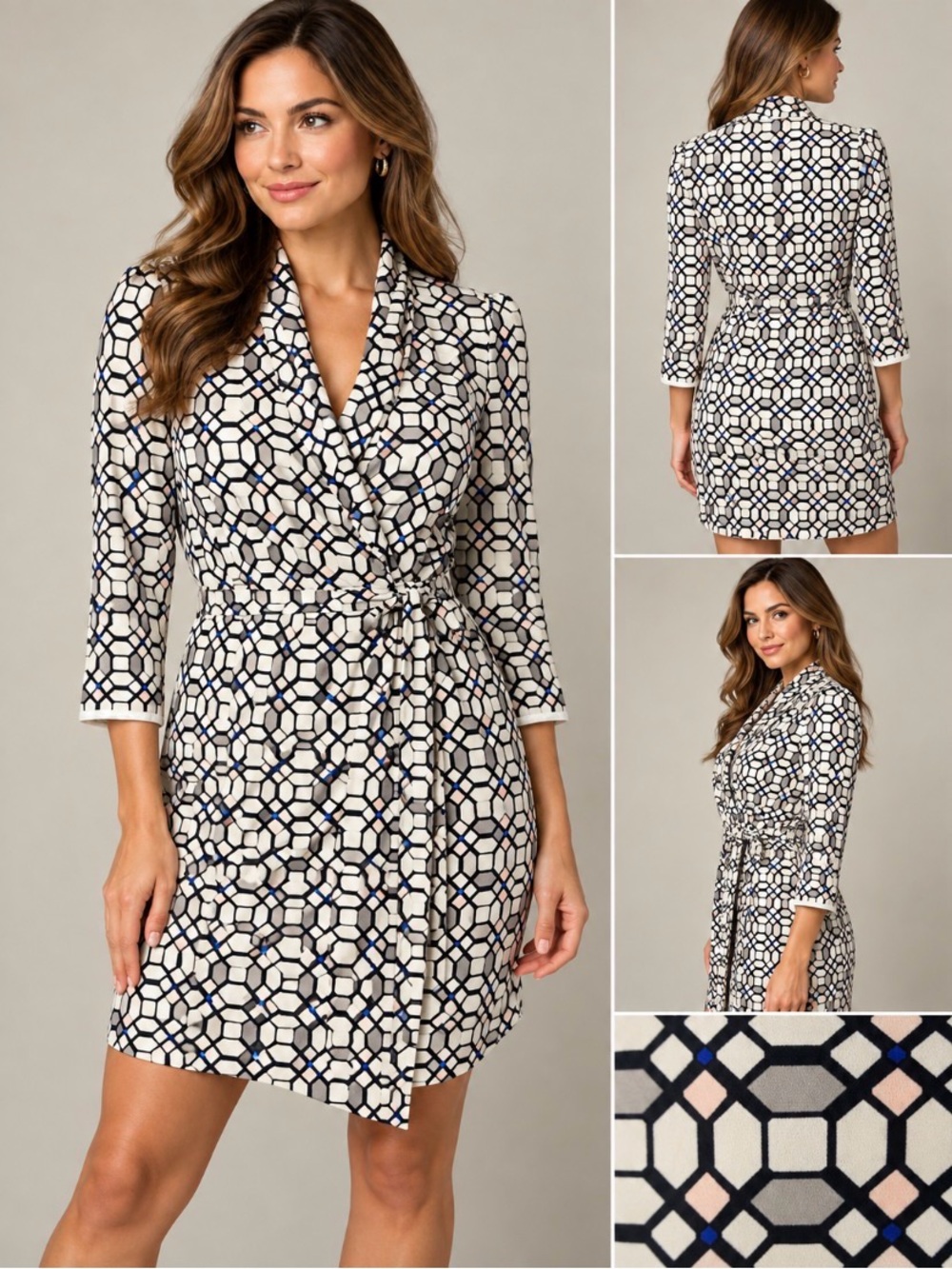 Wilfred Aritzia Geometric Wrap Dress Japanese Fabric Size 8